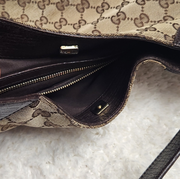 Gucci Monogram Canvas Web Horsebit Hasler Hobo Bag - Picture 14 of 14